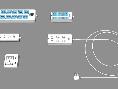 extension socket Low-poly 3D model