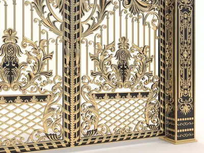 Classic European style Mansion Gate 2 3D model