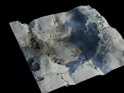 Landscape 3D model Low-poly 3D model