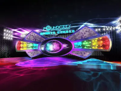 Stage party concert fashion catwalk T station  3 3D model