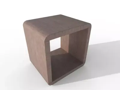 Bedside Table Wood Free 3D model
