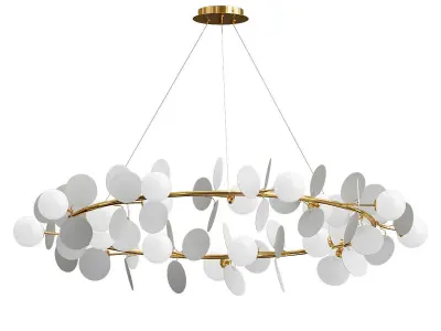 Matisse collection circular chandelier with gold balls 3D model