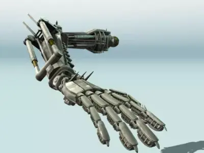 Rigged Robot Arms Low-poly 3D model