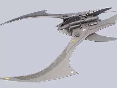 Scifi patrol vehicle Low-poly 3D model