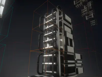 Futuristic Ladder Collection White Plastic Version  Low-poly 3D model