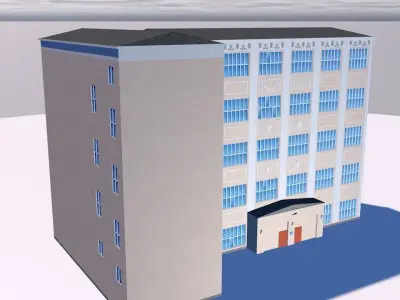 Flat house Low-poly 3D model purchase