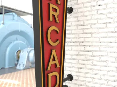 Neon Arcade Vintage Advertising Signs 3D model