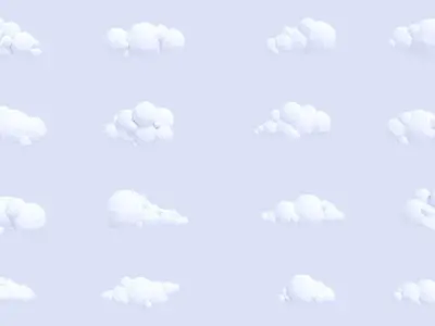 LowPoly Clouds Pack Low-poly 3D model