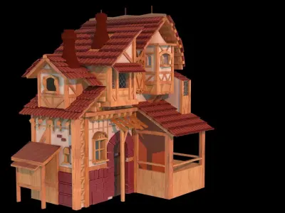 house with stables 3D model