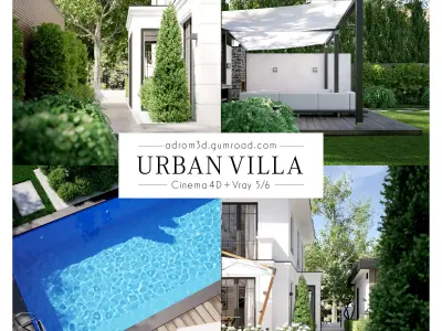 Urban Villa for Cinema 4D and V-Ray 3D model