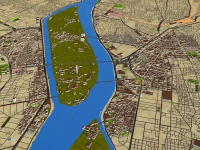 Cairo city Egypt Oct 2020 Low-poly 3D model