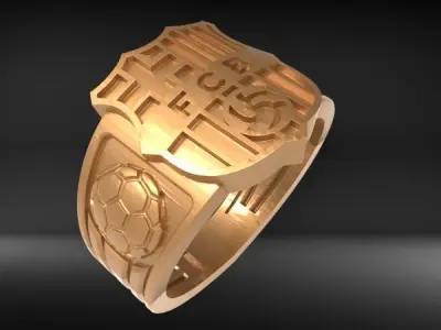 barcelona Soccer  ring Hollow light weight Jewelry 3D print model