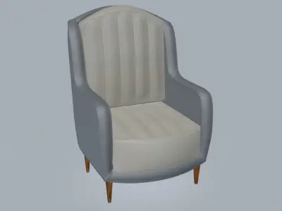 Smoothed arms armchair 3D model