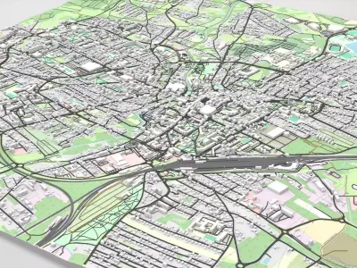 Cityscape Rybnik Poland 3D model