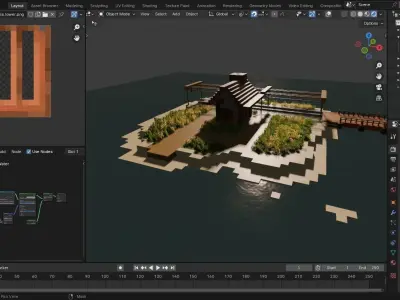 Minecraft island Low-poly 3D model