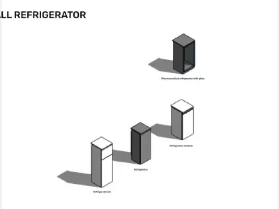 Refrigerator - Pack of revit families 3D model