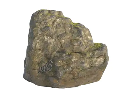 Wet Cliff Rock  Low-poly 3D model