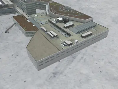 EDDF Terminal 1B Low-poly 3D model