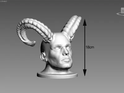 Demon human bust Cyborg demon human 3D print model