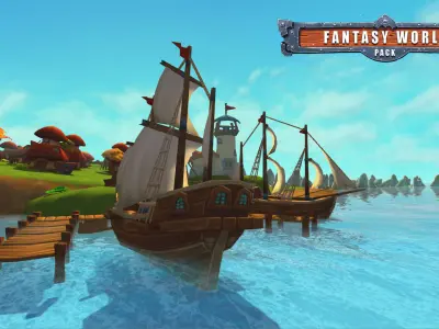 Fantasy World Pack Low Poly Low-poly 3D model