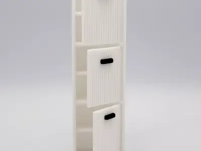 Tall  Kitchen cabinet with functional doors and shelves  3D print model