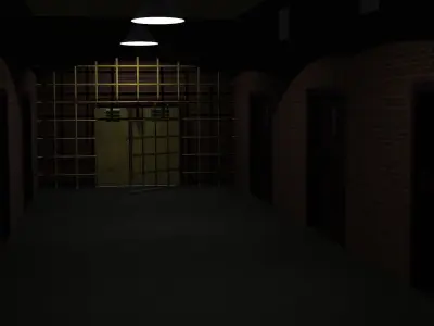 The Prision prison hallway with lights and brick walls Free 3D model