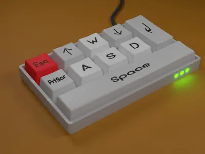 Keyboard with the most necessary Free low-poly 3D model
