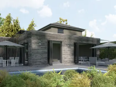 Octane - C4D Scene files - House Jackson Exterior 3D model