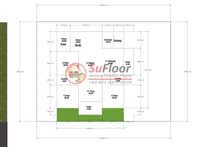House 20x15m code 524 - Sketchup 3D model 3D model 3D model