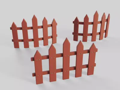 Cartoon Fence 4 3D model