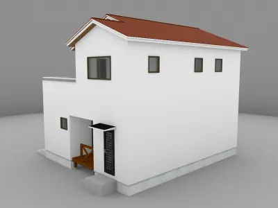 House model for background 09 Low-poly 3D model