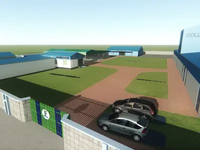 Factory Model Low-poly 3D model