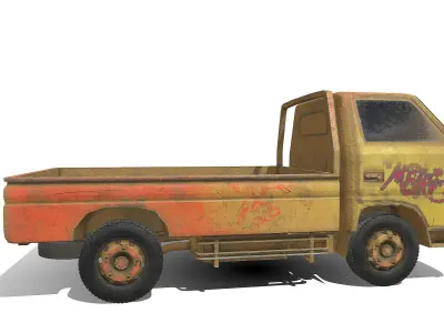 mitsubishi-colt-diesel truck with graffiti 3D model