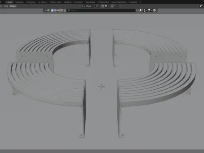 Street Bench 02 3D model