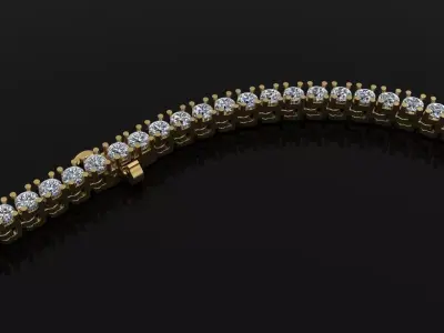Diamond Tennis Necklace Links 2MM 3D print model