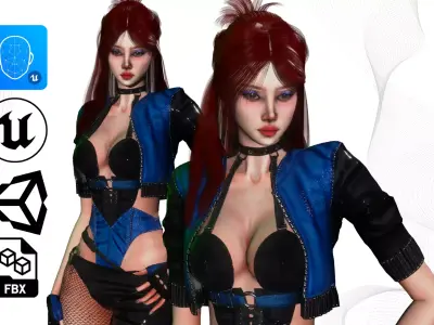 Futuristic Woman - GameReady Low-poly 3D model