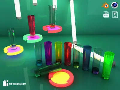 Shot glasses Party alcohol cocktails drink set collection  3D model