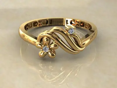 Women Wedding Engagement Ring 24 3D print model