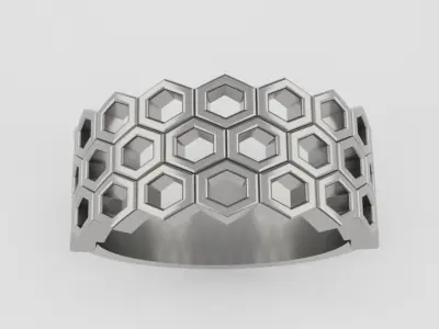 Honeycomb Ring 3D print model