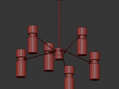EDGAR chandelier with six lights 3D model