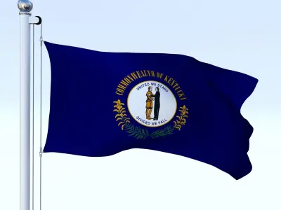 Animated Kentucky Flag Low-poly 3D model