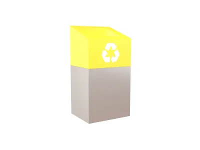 Modern Trash Can v2 001 Low-poly 3D model