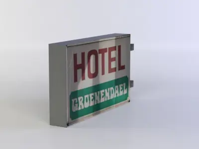 Hotel sign Low-poly 3D model