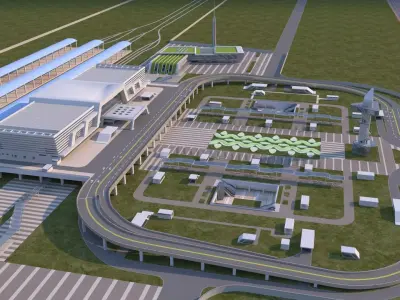 High Speed Railway Station 3D model
