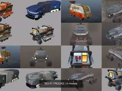 SCi-FI TRUCKS 3D Model Pack
