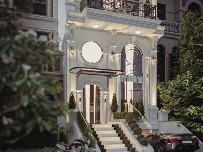 Luxury Hotel Building Exterior Design 3D Max  Low-poly 3D model