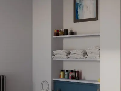 Elegant Classic Bathroom Interior 3D model