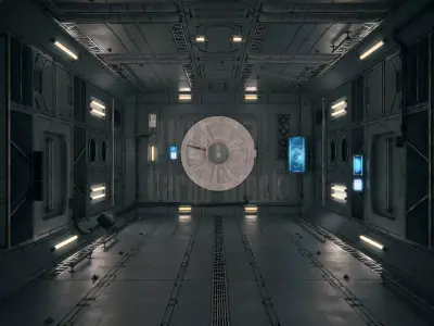 Spaceship Interior 03 Cargo Unit PBR 3D model