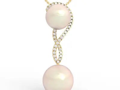 Double Pearl Infinity Necklace 3D print model