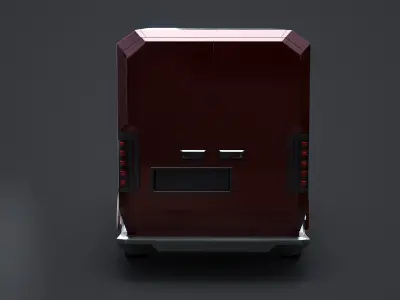  Futuristic Cyberpunk Delivery Van - Sci-Fi Electric Vehicle Concept 